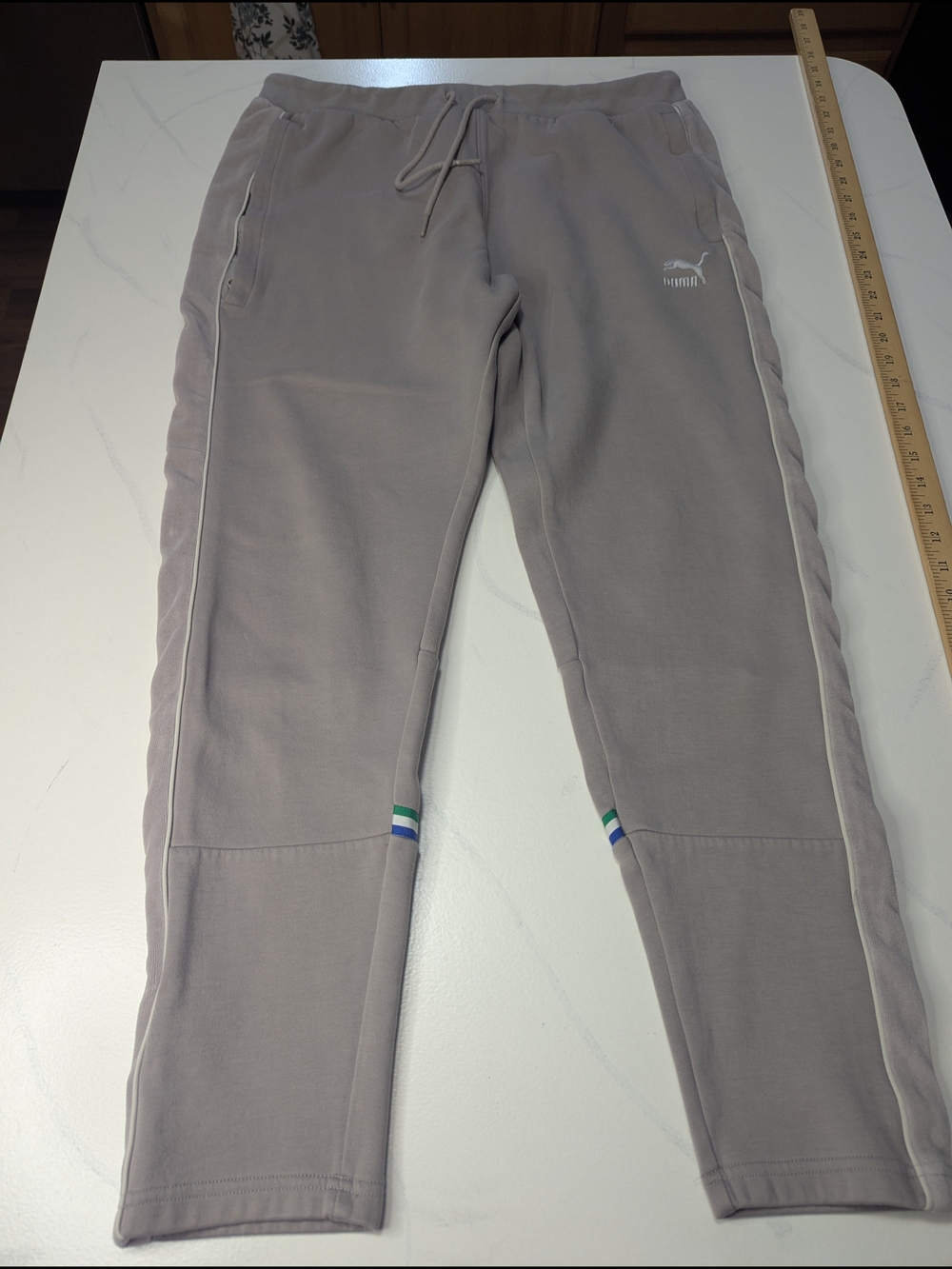 Puma x Big Sean T7 Track Pants - Ash Grey / Melon Stripe Size XL-Rare